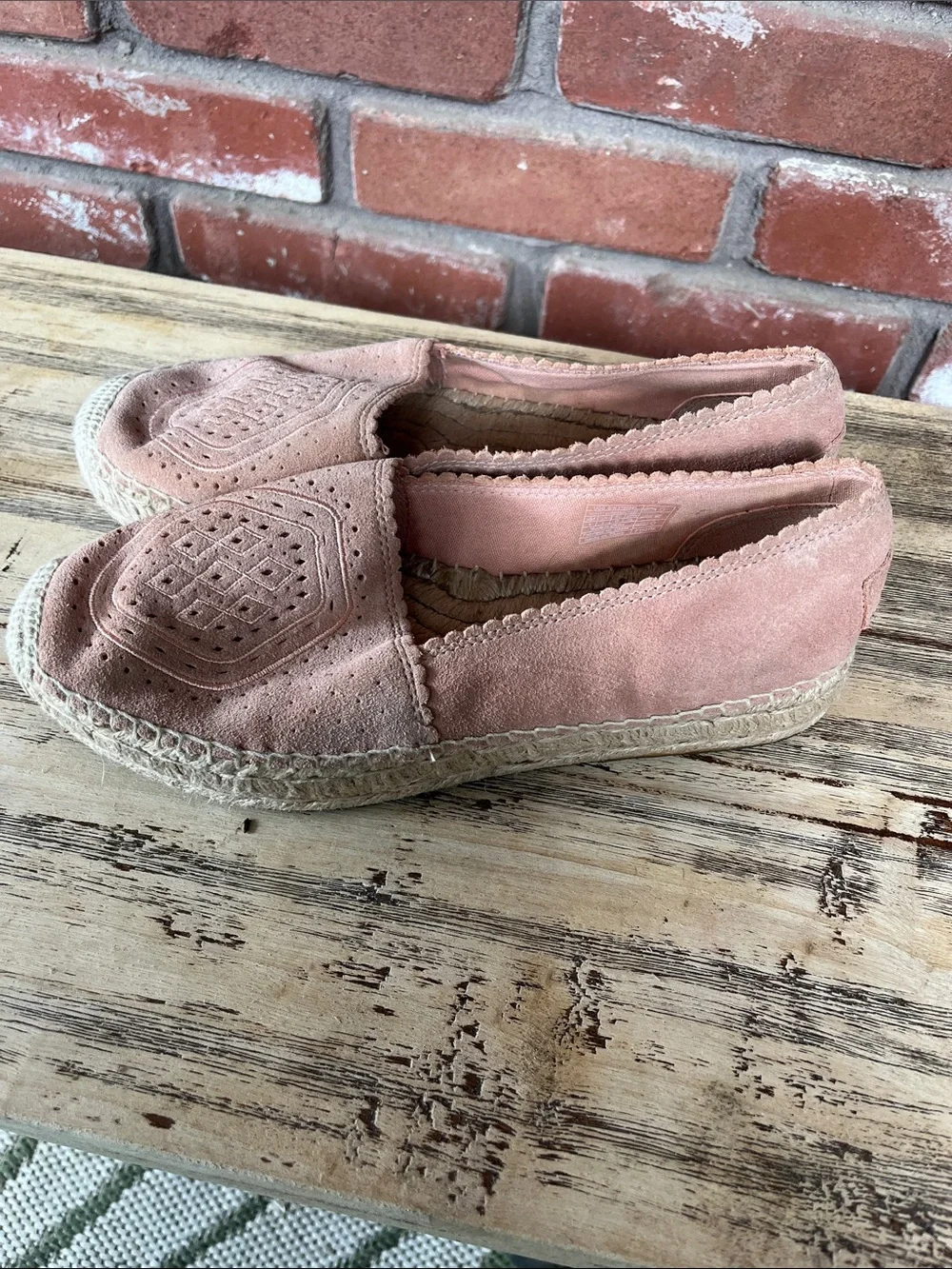 UGG Blush Pink Suede Espadrille Flats